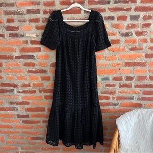 Maeve by Anthropologie Black Eyelet Maxi Dress